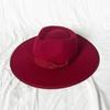 Sombrero de copa grande cubierto con forma de gota de agua, sombrero de copa de lana para otoño e invierno, sombrero de fieltro de ala grande con forma de corazón de melocotón