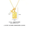 Diseño único chapado en oro brillante diamante trébol de cuatro hojas cepillado liso colgante oro arena collar regalo para novia venta al por mayor