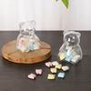 Caixa de doces de urso transparente de plástico caixa de doces de desenho animado criativo caixa de armazenamento de lanche presente de aniversário infantil