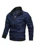 Jaqueta Masculina de Algodão Lavado Estilo Novo para Comércio Exterior Aliexpress Transfronteiriço, Jaqueta Top Masculina Jovem com Gola Alta