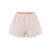 Exportação Transfronteiriça Atacado Roupas Femininas Verão 2025 Estilo Europeu e Americano Barra de Renda Listrado Casual Solto Shorts para Mulheres X225033