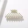 Nuevo pinza de tiburón colorida de lunares transfronteriza, pinza para el pelo semicircular de ABS, clásica y atemporal, accesorio para el pelo de pinza con estampado versátil