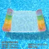 PVC Ecológico Nuevo Estilo Lentejuelas Degradado Clip Malla Hamaca de Agua Reclinable Inflable Exterior Adulto Respaldo Fila Flotante Inflable