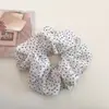 Novo Estiloso Versátil Preto e Branco Bolinhas Chiffon Elástico de Cabelo Coreano Retro Chique Iluminador Scrunchie Acessório de Cabelo