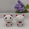 Nuevo Gato de la Suerte Mini Cabeza Grande Solar para Coche Aceite Esencial Aromaterapia Muñeca de Decoración Interior Linda Decoración Creativa
