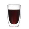 Copo de dupla camada de café com leite de suco de vidro borossilicato doméstico com alça de vidro transparente em forma de ovo
