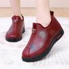 Zapatos de algodón estampados slip-on de Invierno 2023 Nuevo Viejo Beijing, botas de nieve de suela blanda con forro polar cálido para madres de mediana edad y ancianas