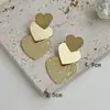 Pendientes dorados de múltiples capas con forma de corazón, pendientes de diseño nicho, pendientes de estilo frío para personas mayores, pendientes, venta al por mayor transfronteriza