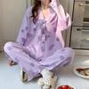 Pijama feminina atacado transfronteiriço primavera e outono novo algodão imitação manga comprida senso de alta qualidade doce casual fofo roupa de casa terno