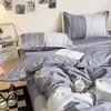 Conjunto de Cama de Algodão Amigo da Pele Quatro Peças, Lençóis e Capa de Edredom, Conjunto de Três Peças para Dormitório Estudantil, Transmissão ao Vivo Douyin, Entrega Atacadista Transfronteiriça