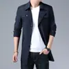 A longo prazo uma geração de corta-vento de primavera e outono masculino juventude masculina negócios longo casaco masculino cor