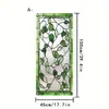 Película Electrostática de Vidrio Esmerilado con Patrón de Planta Verde Estilo Europeo para Ventanas de Sala de Estar y Dormitorio, Película Electrostática Decorativa de Protección de Privacidad