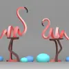 Ornamentos de Linha de Flamingo Desenho Animado Abstrato Moderno Sala de Estar Quarto Mesa Gabinete de TV Gabinete Aberto Artesanato Decorativo