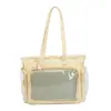Nueva Bolsa de Hombro Ligera Cruzada Transparente con Insignia Estilo Japonés de Alta Apariencia Color Caramelo Chica Dulce