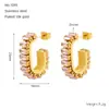 Brincos U-Shaped Versáteis Estilosos Europeus e Americanos com Zircônia e Pedras Completas para Mulheres Estilo Ins Aço Titânio Design Nicho Brincos Joias para Mulheres Fábrica