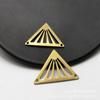 Accesorios de cobre para joyería DIY, colgante triangular hueco de 24,9 x 15 mm, figura geométrica de cobre con doble agujero