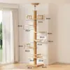 Tongtianzhu Estructura para trepar gatos Madera maciza Cama para gatos personalizada Árbol para gatos Espacio integrado Almacén Plataforma de salto para gatos No ocupa espacio Estructura para trepar gatos