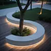 Banco de Hormigón Translúcido, Banco de Cemento para Paisajismo de Jardín, Banco de Terrazo, Banco para Piscina de Árboles Uhpc para Exteriores