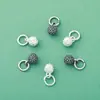 Nuevo Colgante de Bolita Colgante Pequeño con Patrón Retro de Plata Esterlina S925 DIY Pulsera de Cuerda con Cuentas Accesorios de Plata