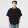 Camisa Polo de Verano de Manga Corta Estilo Japonés de Gama Alta con Bloques de Color, Camiseta de Manga Corta con Cuello, Camiseta Trendy Versátil de Manga Corta para Hombre