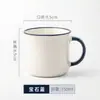 Caneca Esmaltada Imitação com Logo Impresso Caneca Cerâmica Retrô Nostálgica Caneca de Café Caneca de Água Presente Publicitário Personalização