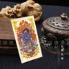 Tarjeta de Oro del Dios de la Riqueza de Cinco Direcciones con Estatua de Buda Dorada, Ocho Dioses Guardianes, Tarjeta de Oro, Pegatina para Teléfono Móvil, Caja de Regalo, Amuleto de Oración