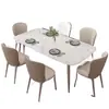 Mesa de Comedor Simple de Piedra Sinterizada de Lujo Ligero Italiano para Apartamento Pequeño Mesa de Comedor Moderna para el Hogar Mesa Rectangular Mesa y Sillas de Comedor Combinadas Mesa