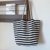 Bolsa de lona feminina grande capacidade 2024 nova bolsa de compras casual de outono bolsa de ombro listrada bolsa de viagem de classe