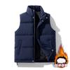 Moda Outono e Inverno Novo Colete de Algodão Masculino Quente Gola Simples Versátil Espessado Aquecedor Ombro Moderno Colete Sem Mangas