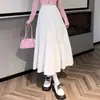 Falda línea A 2026, falda midi plisada que cubre la cadera para mujer, nueva falda larga elegante estilo hada, falda línea A de cintura alta adelgazante para primavera-verano de longitud media