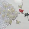 10*20mm Mariposa Dorada Vidrio Checo Accesorios para Joyería DIY Colgante de Mano Cuerda de Cuentas Decoración para Funda de Teléfono Móvil