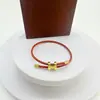 Fivela em Forma de I Dourada Rígida 3D Galvanizada a Cobre com Corda de Aço Pulseira de Mão Ajustável à Prova d'Água e Suor Pronta para Venda