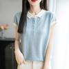 Camiseta de Manga Corta con Cuello Polo Color Block para Mujer, Tejido de Seda de Hielo, Verano 2026, Delgada, Transpirable, Corte Holgado, Top Adelgazante, Camiseta, Blusa