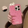 Capa de Celular 3D de Gatinho Fofa Anti-Impressão Digital Adequada para iPhone 17, Apple 15 Pro Max, Design Simples de Bolinhas para 13/16