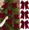 Guirlanda de Veludo Grande Laço Estilo Country para o Natal Fita de Veludo Vintage Decorações de Guirlanda para Árvore de Natal Festiva