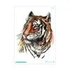 Pegatina de Tatuaje Temporal Impermeable Transfronteriza Cabeza de Lobo Agresiva Flor Brazo Hombres Estudio Fotográfico Foto Brazo Personalizado Animal Pegatina de Tatuaje