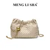 Bolso Nuevo para Mujer Bolso Tejido Hecho a Mano Estilo Pequeño Chanel Bolso Nube Plisado Clásico Bolso de Hombro Único Cruzado Bolso de Cadena de Moda