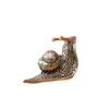 Estatueta de Caracol em Latão Puro, Animal de Chá Sólido Estilo Vintage, Peso de Papel para Mesa, Ornamento de Cobre Artesanal Colecionável