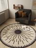 Alfombra redonda americana de alta calidad para dormitorio, vestidor, silla de ordenador, tapete de suelo, resistente a las manchas, fácil de cuidar, alfombra de felpa redonda