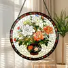 Adornos de cristal de peonía, hermosos, transfronterizos, coloridas decoraciones colgantes para el hogar, decoraciones para ventanas y capta soles para el jardín