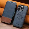 Funda de piel para teléfono plegable Iphone18Promax con ranura para tarjeta, succión magnética, soporte de carga inalámbrica dos en uno
