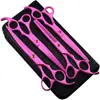 Set de tijeras para mascotas de 7 pulgadas multicolor opcional tijeras de corte recto dientes Tijeras Roja Morada Siete colores fábrica de tijeras