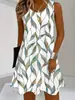Vestido de Verano Nuevo Estilo sin Mangas con Impresión 3D para Mujer, Casual, para Vacaciones en la Playa, Transfronterizo de Amazon Europeo y Americano