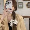 Y Mo ~ Avanzado ~ Casero Satén Blanco Lazo Gordo Simple Anillo de Tripa Anillo de Tripa Súper Nueva Corea del Sur Accesorios para la Cabeza Accesorios para el Cabello