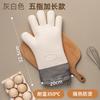 Luvas de Silicone para Forno e Micro-ondas de Cinco Dedos Forradas Alta Temperatura Antiderrapantes Espessadas Anti-queimadura Luvas de Cozinha para Isolamento Térmico