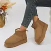 Botas de nieve impermeables 2026 para mujer, talla grande, engrosadas y forradas de felpa, zapatos de algodón estilo noreste, nuevos de suela gruesa, antideslizantes, que aumentan la altura, para otoño e invierno