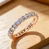 Anillo de cielo estrellado de estilo europeo y americano nuevo con circonita simulada, totalmente incrustado, anillo de moda de lujo ligero para mujer, anillo para el dedo índice