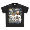 Camiseta Americana Transfronteriza MODRIC Real Madrid Modric Estampada Manga Corta Vintage Lavada Pesada Holgada Ins