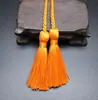 Cortina Vertical de Seda de Hielo de 54 cm con Borla Doble y Cordón de Ajuste Borla de Poliéster