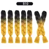 Perucas de Dreadlock de Fibra Sintética para Comércio Exterior Atacadista, Extensões de Cabelo Longo Tingidas em Degradê para Mulheres, Cabelo Trançado, Tranças Africanas Grossas